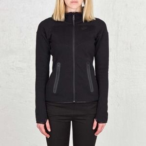 Nike Womens Hoodie Sweatshirt Size Small Black Fleece Full Zip Long‎ Sleeves